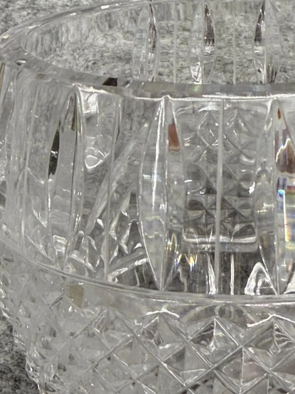 Vintage Ceska Lead Crystal Ice Bucket / Wine Chiller with Integrated Tab Handles